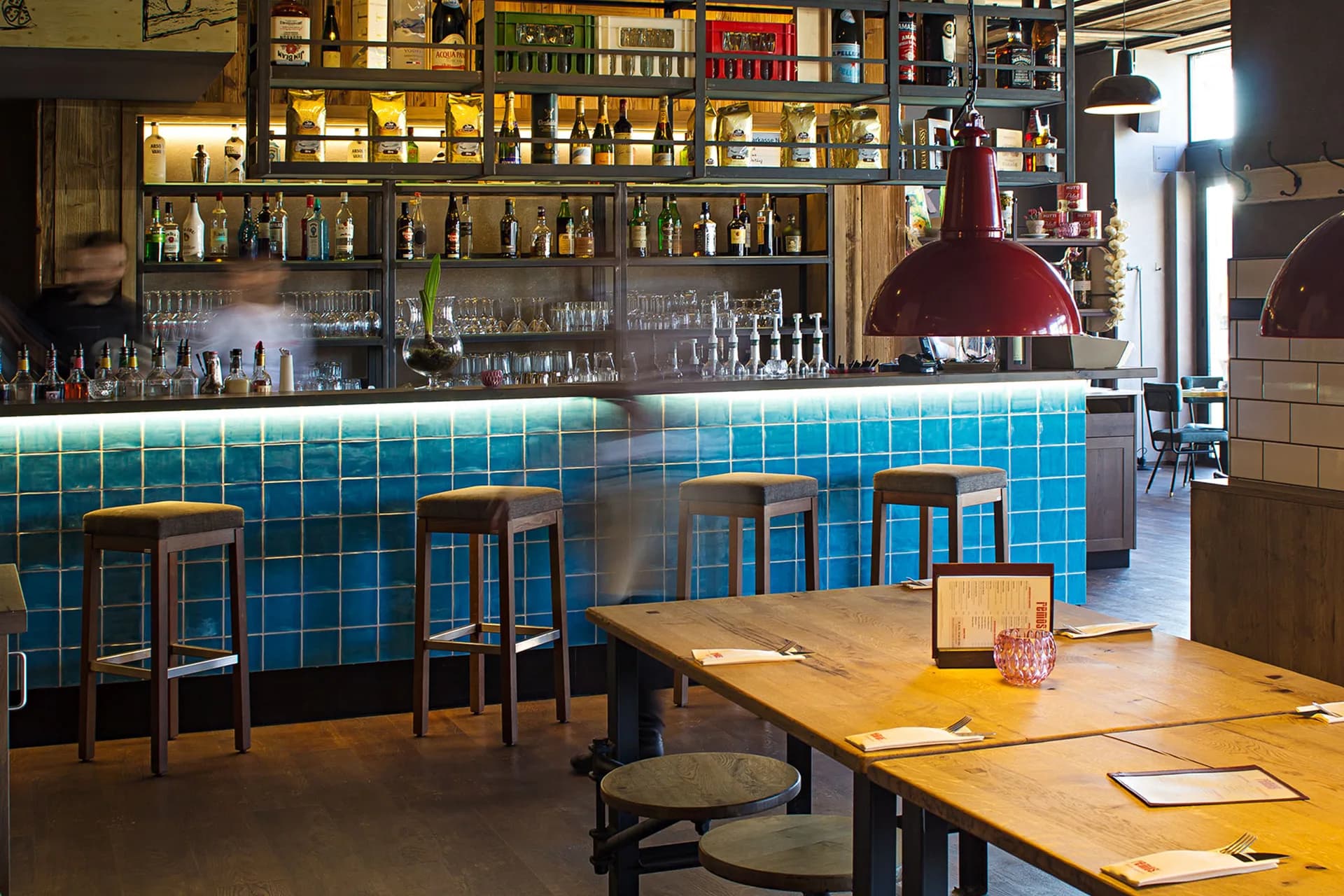 Long table for groups at remos Koblenz